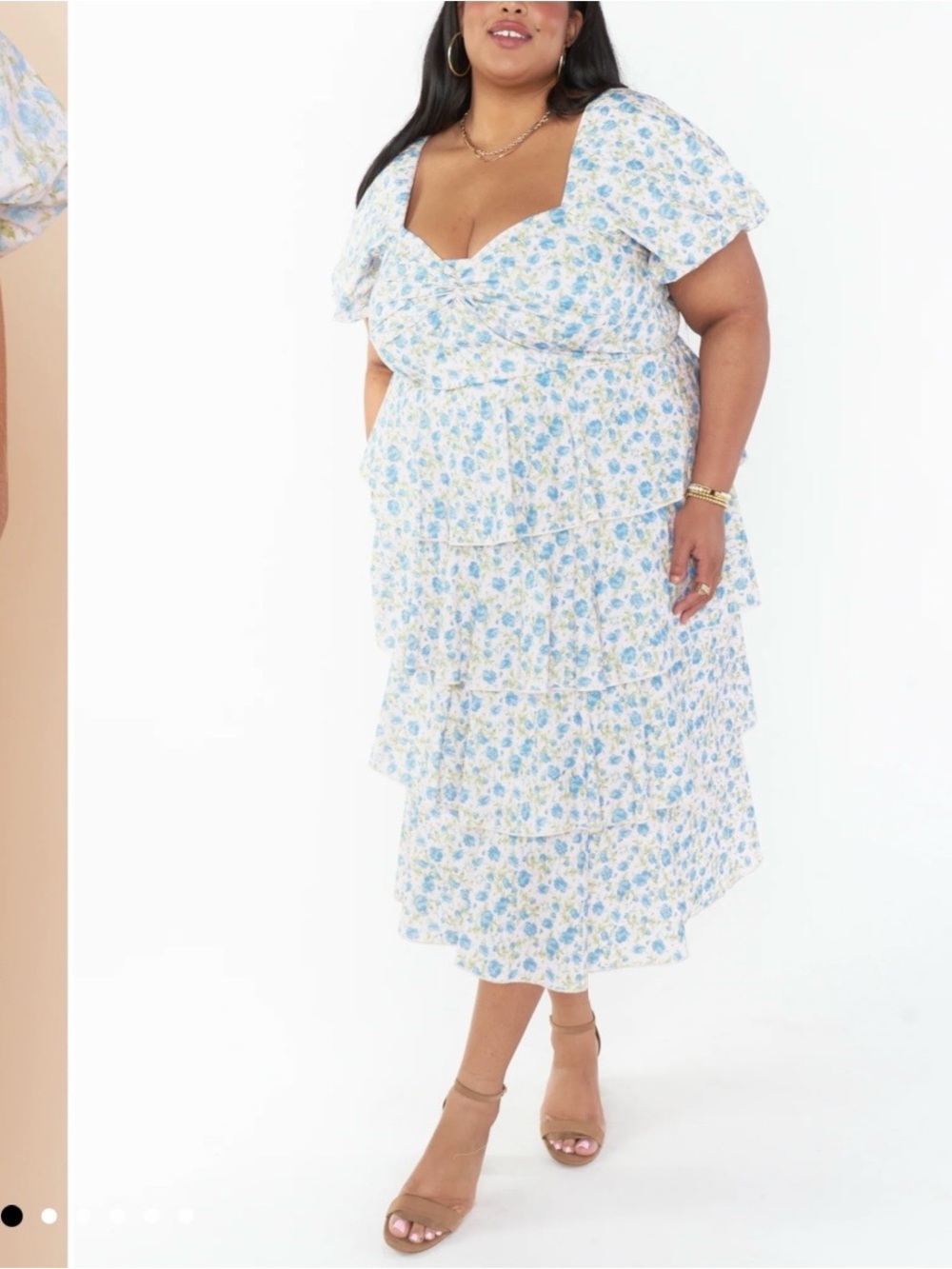 Show me your Mumu Va Va Midi dress light pink blue XXL